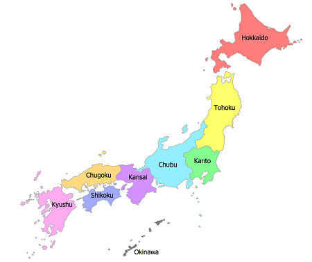 regions japon