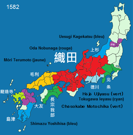 carte regions japon 1582