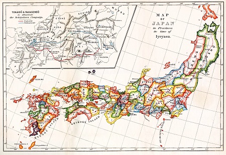 carte regions japon shogunat tokugawa ieyasu