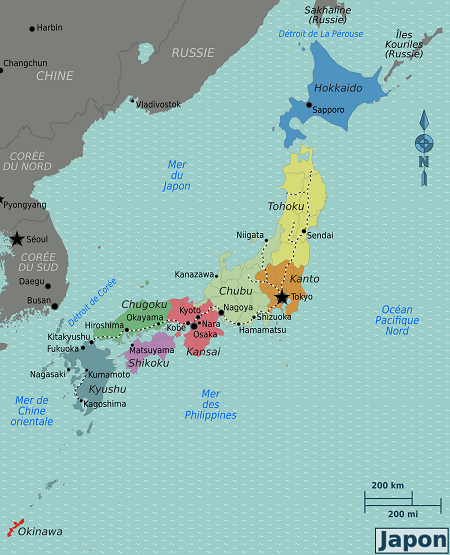 carte japon regions